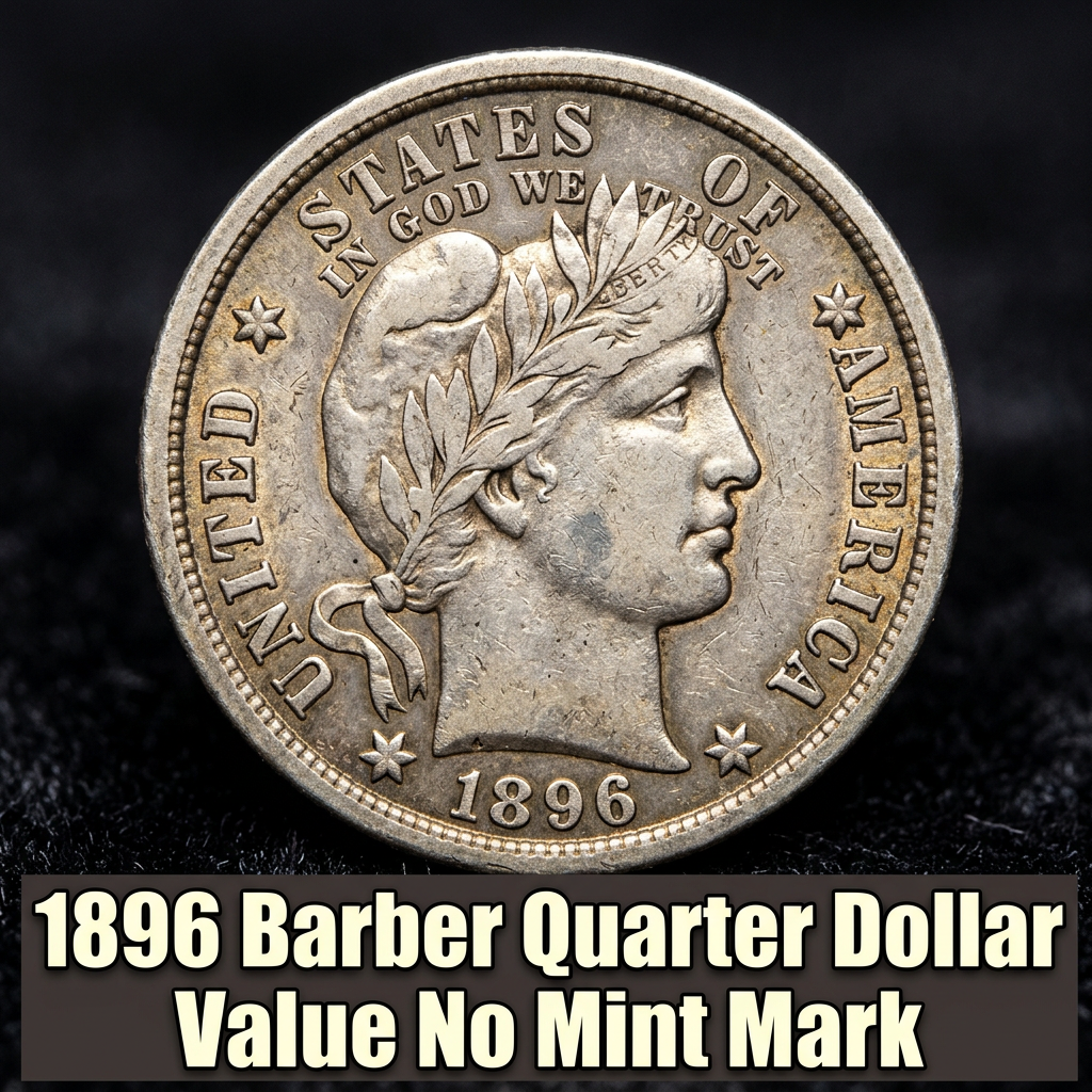 1896 Barber Quarter Dollar Value No Mint Mark and What It's Worth Today