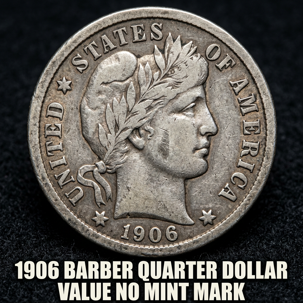 1906 Barber Quarter Dollar Value No Mint Mark What It's Worth Today