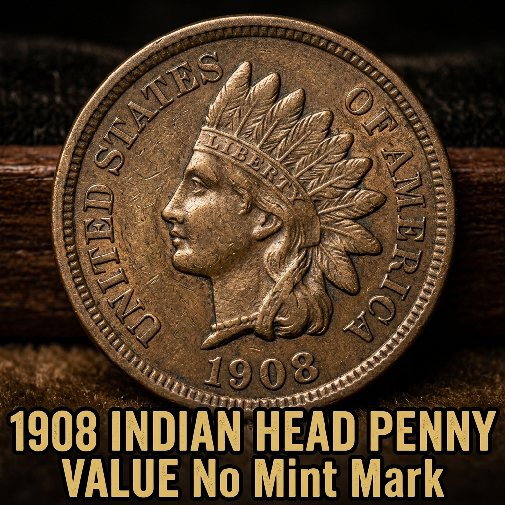 1908 Indian Head Penny Value with No Mint Mark What It's Really Worth Today