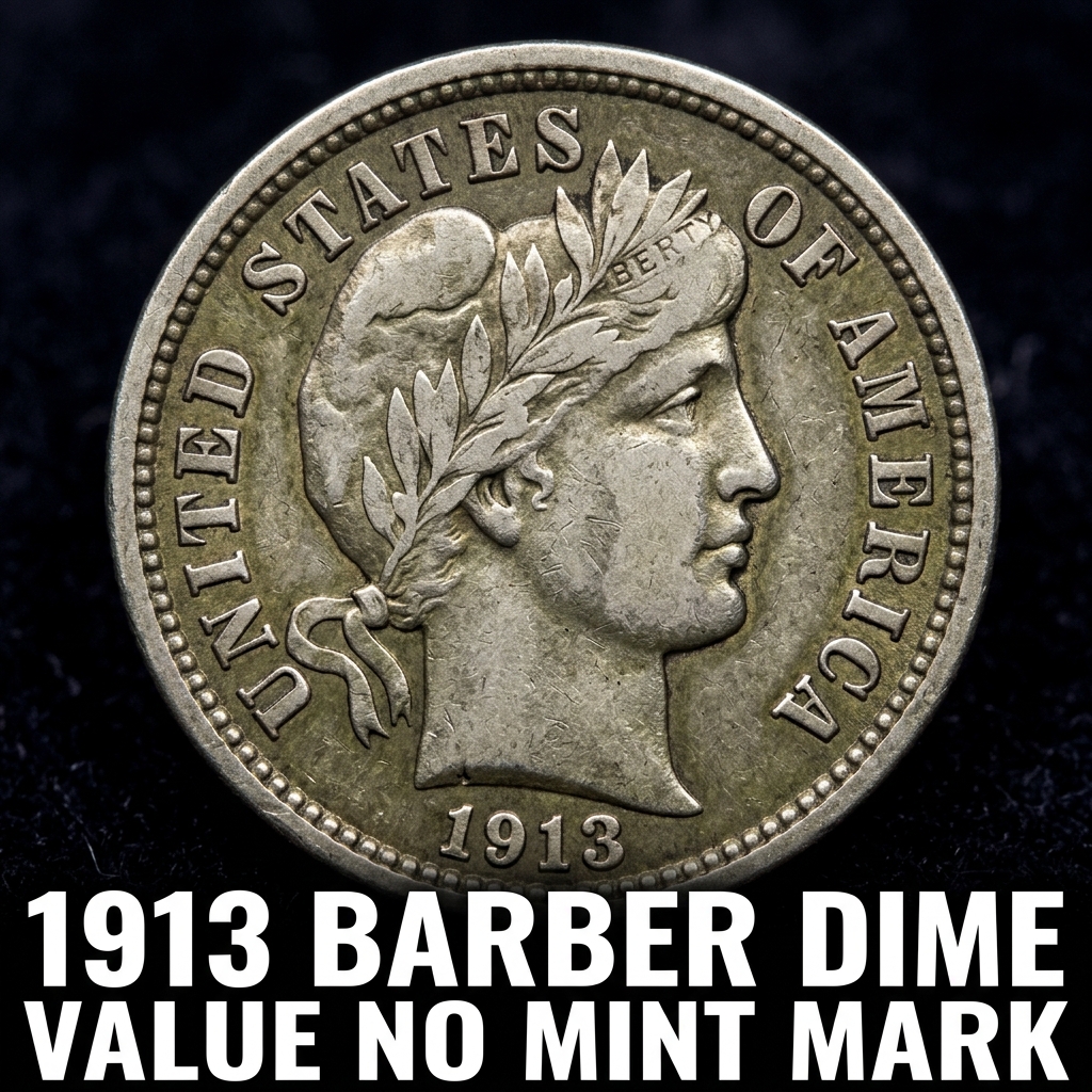 1913 Barber Dime Value With No Mint Mark What It's Actually Worth
