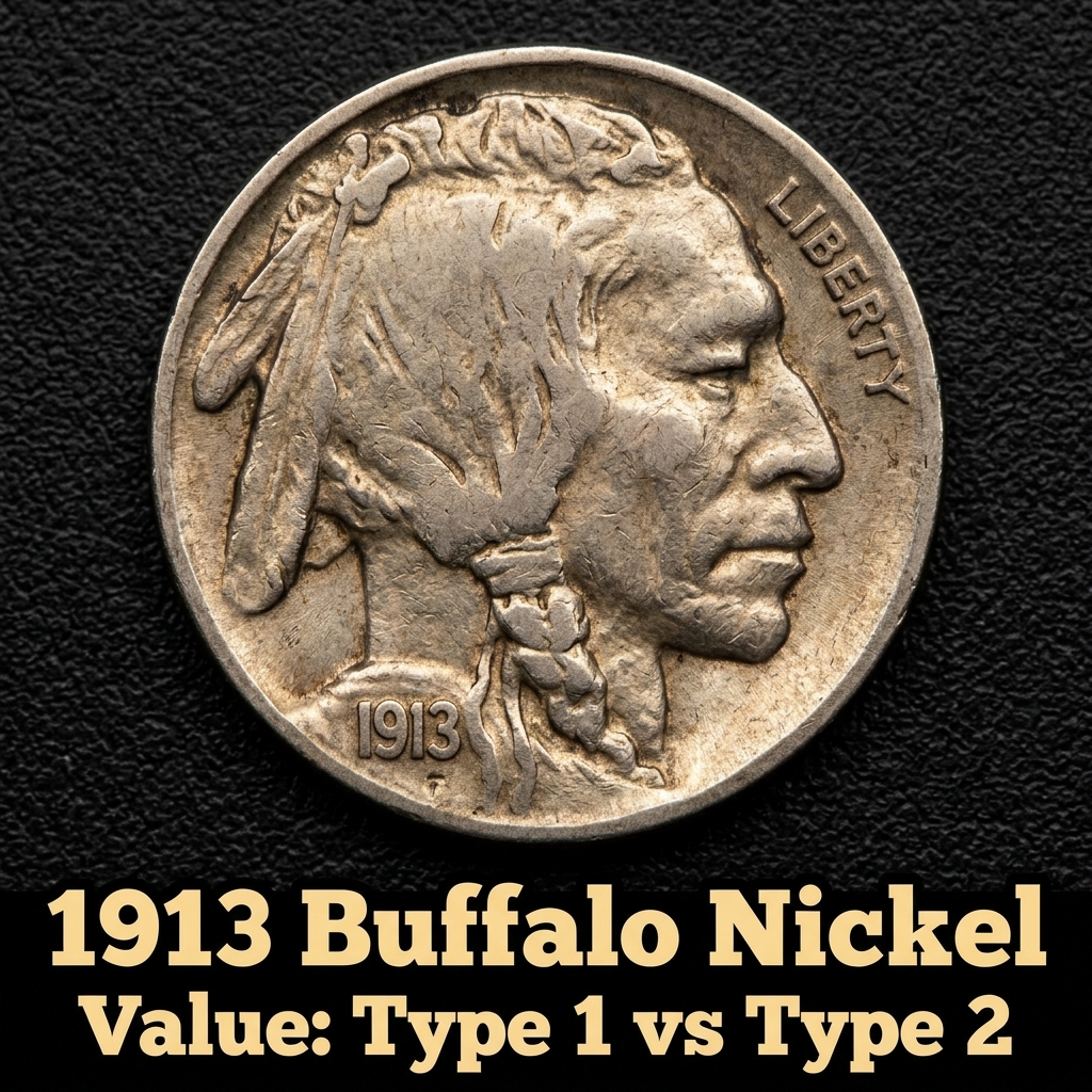 1913 Buffalo Nickel Value Guide How Much Is Your Type 1 or Type 2 Worth