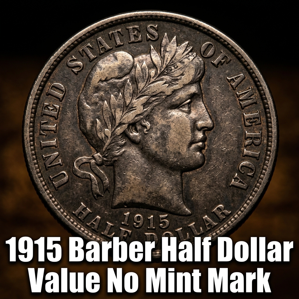 1915 Barber Half Dollar Value with No Mint Mark and What It's Worth Today