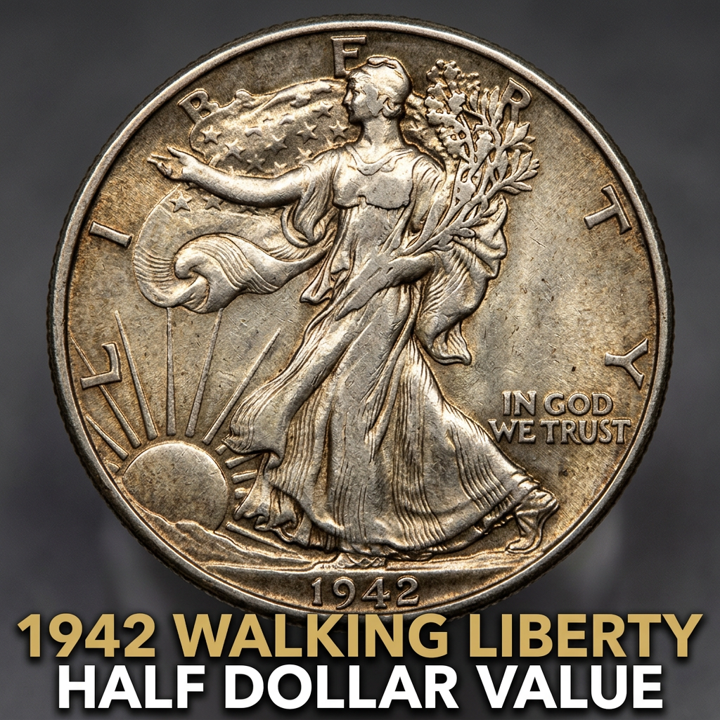 1942 Walking Liberty Half Dollar Value and What It's Worth Today