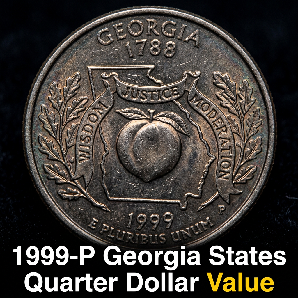 1999-P Georgia State Quarter Dollar Value and What It's Worth Today